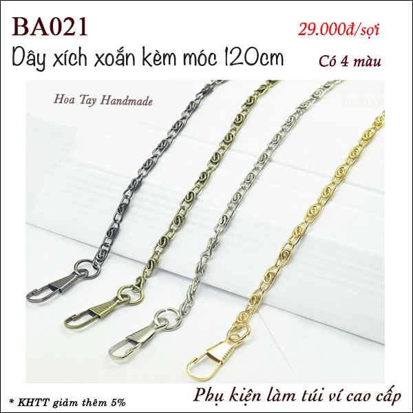 Dây xích xoắn kèm móc 120cm BA021