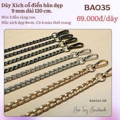 BA035 - Dây Xích Cổ Điển Dài 120cm: Khóa 2 Đầu Càng Cua Thiết Kế Cổ Điển Sang Trọng.