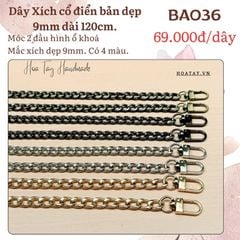 BA036 - Dây Xích Cổ Điển Dài 120cm: Khóa 2 Đầu Hình Ổ Khóa.  Dây Chắc Chắn, Chất Lượng Cao, Phù Hợp Với Các Loại Túi Ví