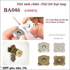 BA046 - Nút nam châm - Nút hít làm túi ví loại may - nam châm chất lượng cao, nút hít này có khả năng giữ chắc chắn và dễ dàng lắp đặt trên các loại túi ví.