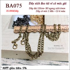 Dây xích 6mm dài 120cm có móc gài BA075