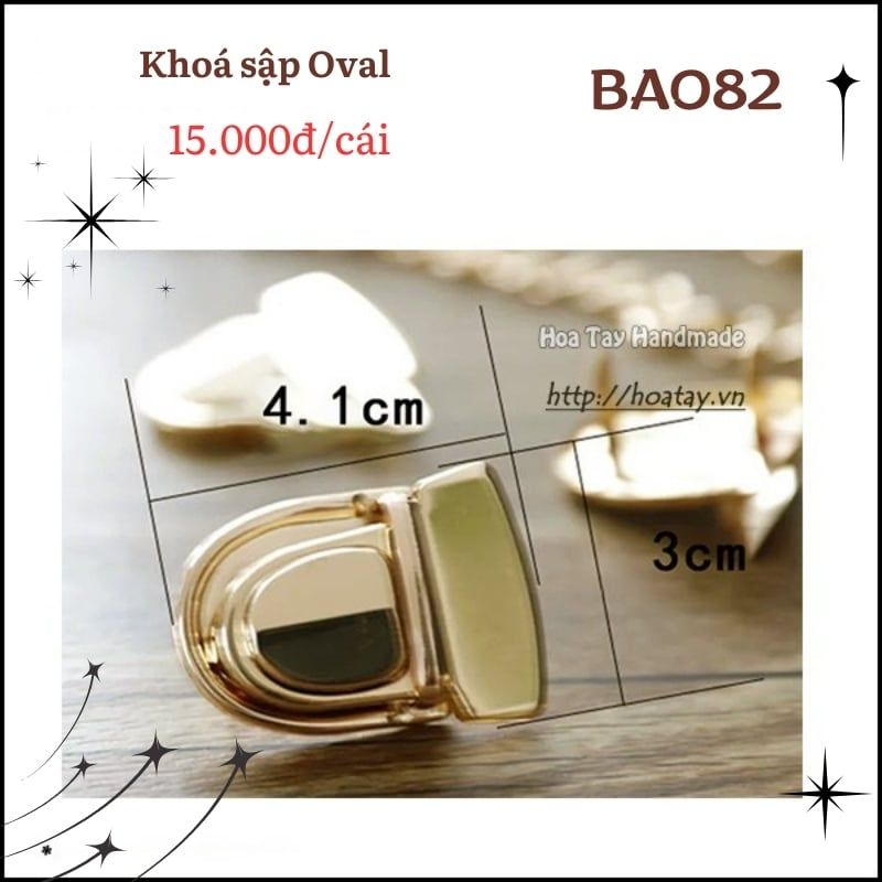 Khoá Sập Oval BA082– Điểm nhấn thanh lịch cho túi handmade