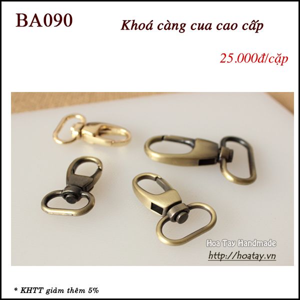 Khoá càng cua làm dây đeo bản 2cm và 2.5cm- Phụ kiện làm túi ví BA090