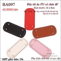 Đáy túi da PU có chân đế, Đáy túi hình bầu dục 18cmx 8cm BA097