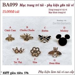 Mạc trang trí túi - Phụ kiện gắn túi ví BA099 - Hoa Tay Handmade