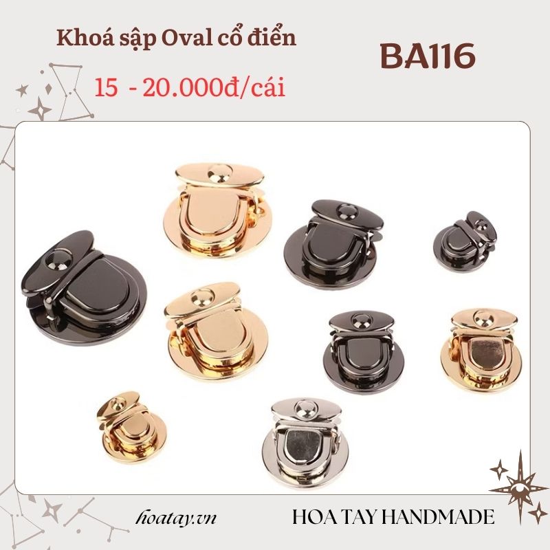 Khóa Sập Oval Cổ Điển – Sự Lựa Chọn Đơn Giản Và Tiện Dụng Cho Mọi Loại Túi Xách - BA116