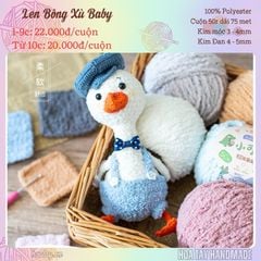 Len Bông Xù Baby 3mm Siêu Mềm – Len Thủ Công Móc Thú Bông, Trang Phục, Phụ Kiện