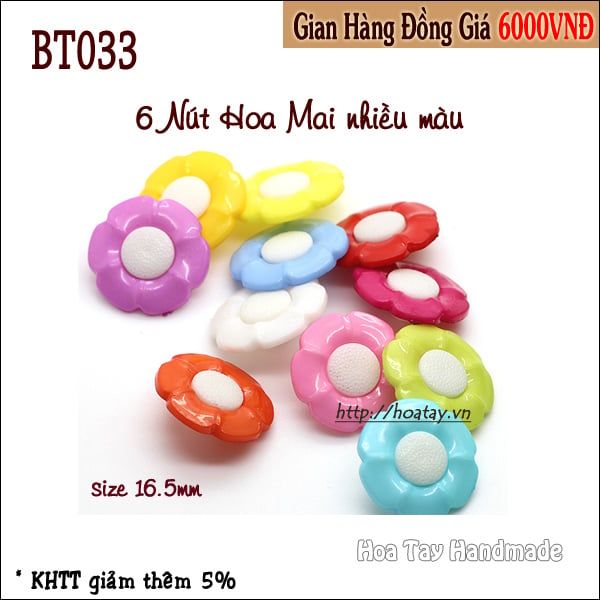 Nút Hoa Mai nhiều màu BT033