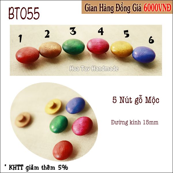 Nút Gỗ Mộc BT055