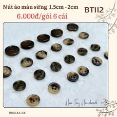 Cúc Áo Nhựa Màu Sừng Nâu-  BT112: Lựa Chọn Hoàn Hảo Cho May Mặc và Thủ Công, Tiêu Chuẩn Xuất Khẩu Quốc Tế