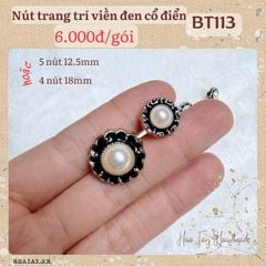 Nút áo trang trí cổ điển viền đen xoắn BT113