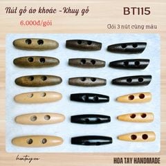 Nút Gỗ Áo Khoác BT115 - Khuy Gỗ To Bản