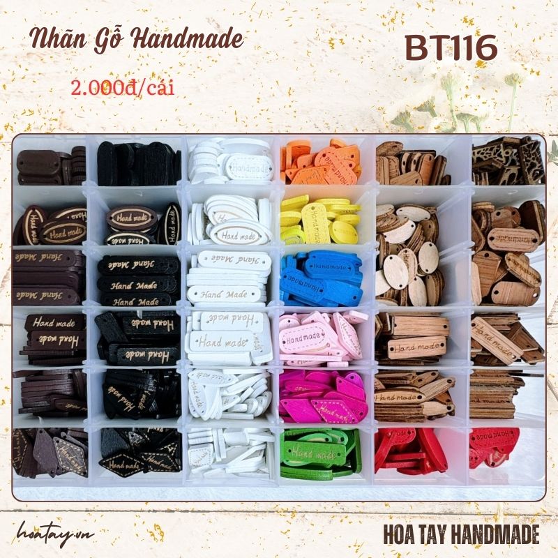 Nhãn Gỗ Handmade BT116 - Tạo Dấu Ấn Cá Nhân Cho Sản Phẩm Thủ Công