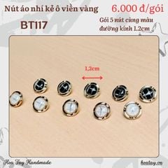 Nút Áo Tròn Nhí Kẻ Ô Viền Vàng BT117