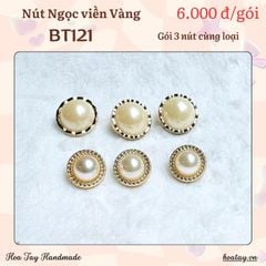 Nút Áo Ngọc Viền Kim Cổ Điển BT121