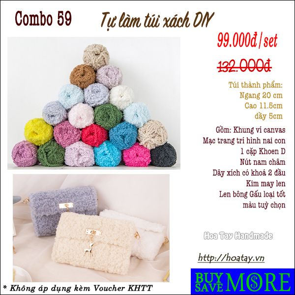 Combo 59- Tự làm túi xách DIY mạc nai con