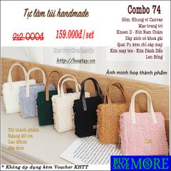 Combo 74 - Tự làm túi đan len handmade, bộ nguyên liệu đầy đủ.