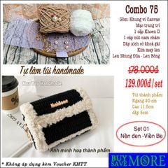 Combo 75- Tự làm túi đan len handmade, Bộ nguyên liệu đầy đủ mạc Handmade, Meidone. Túi handmade tiktok - Hàng có sẵn, có hướng dẫn