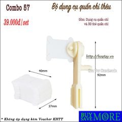 Combo 57 -  Dụng cụ quấn và 30 Bobbin quấn chỉ thêu, len sợi.