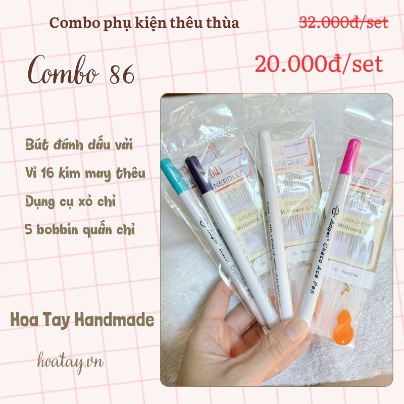 Combo 86 - Combo Phụ Kiện Thêu Thùa – Tiện Lợi Cho Người Yêu Thủ Công