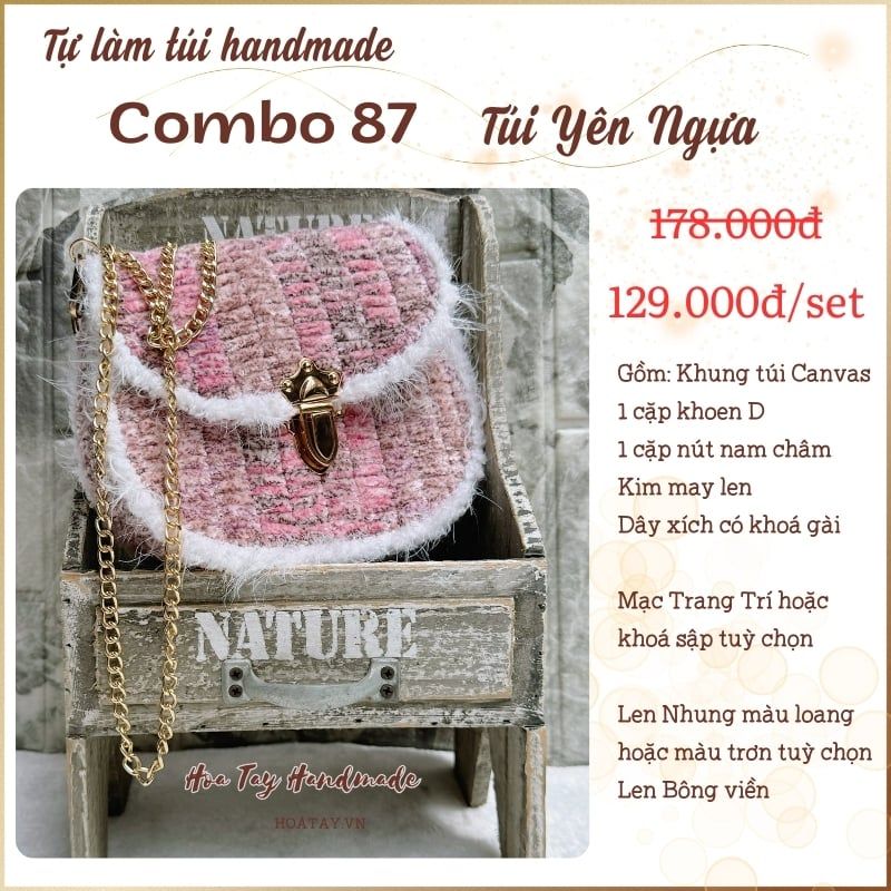 Combo 87 - Tự làm túi đan len handmade túi yên ngựa