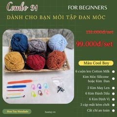Combo 91 – Bộ Dụng Cụ Đan Móc Cơ Bản Cho Người Mới Bắt Đầu- Tông màu Bé Trai