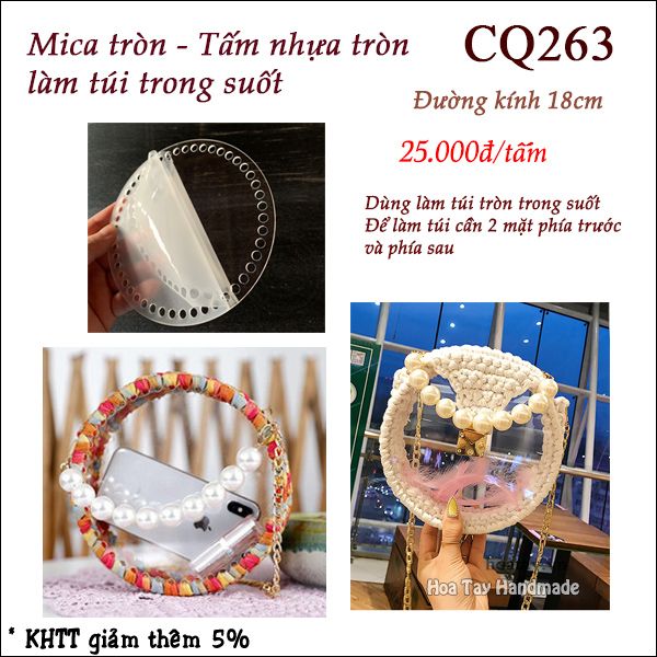 Mica tròn - Tấm nhựa tròn dùng làm túi trong suốt CQ263