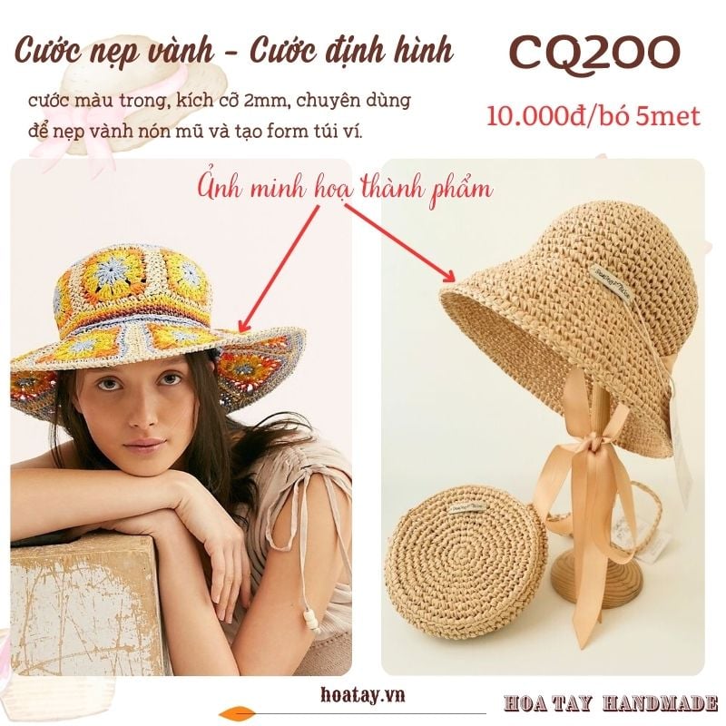 Cước Nẹp Vành CQ200- Cước Định Hình cho Nón Mũ, Túi Ví
