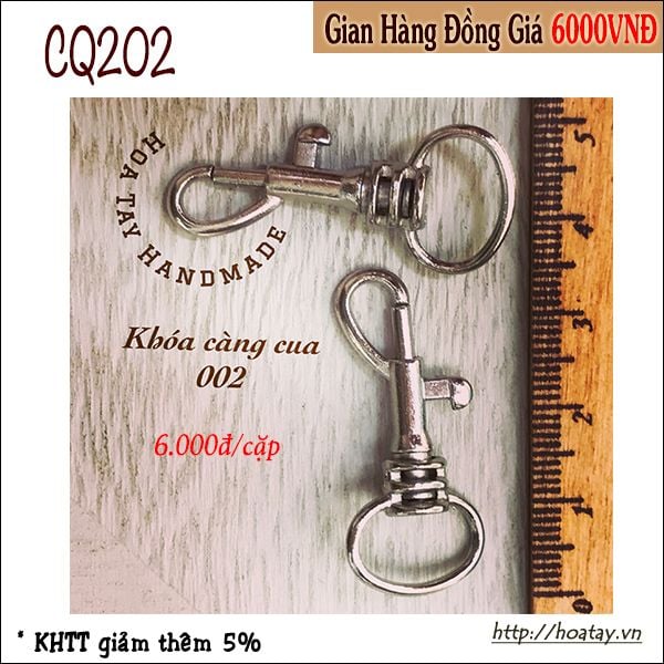 Khoá càng cua dùng làm móc khoá, phụ kiện túi ví kiểu chữ G CQ202