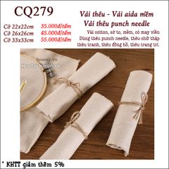 Vải thêu tay - Vải aida mềm thêu xù CQ279