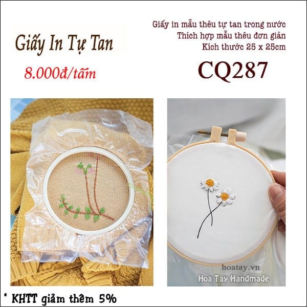 Magic Paper - Giấy in mẫu thêu tự tan trong nước CQ287