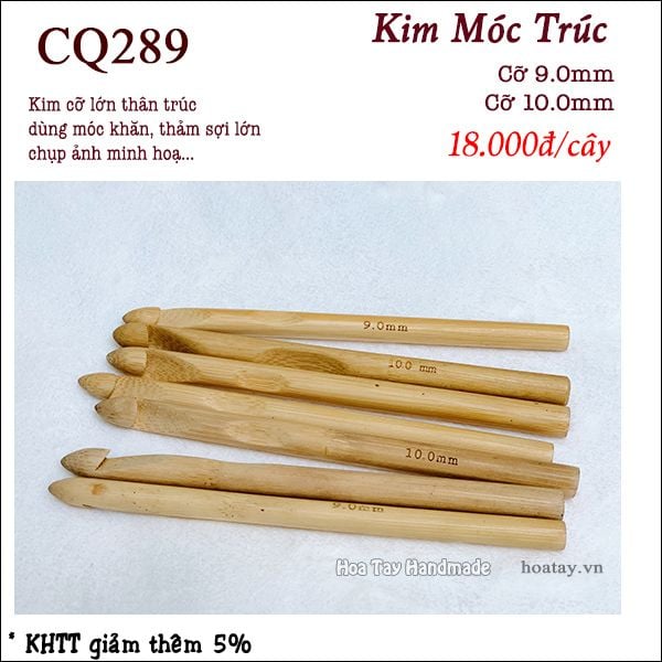 Kim móc trúc cỡ lớn dùng móc sợi vải, sợi len nhung -  CQ289