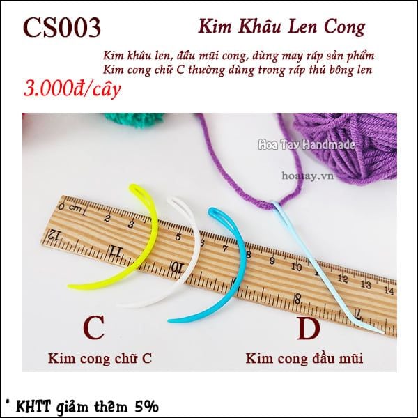 Kim may len cong bằng nhựa CS003 - Hoa Tay Handmade