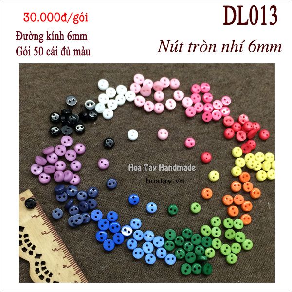 Nút tròn siêu nhỏ 6mm làm đồ búp bê, gấu bông DL013