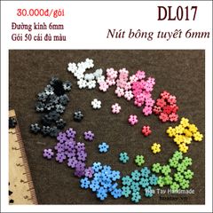 Nút bông tuyết siêu nhỏ 6mm làm đồ búp bê, gấu bông DL017