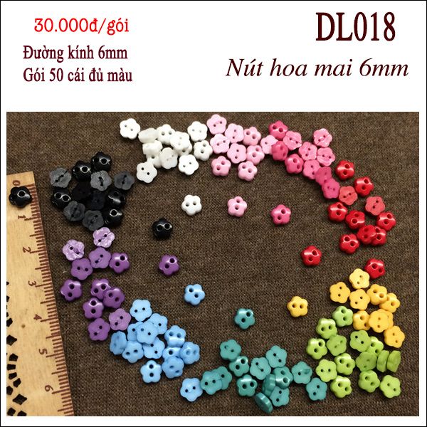 Nút hoa mai siêu nhỏ 6mm làm đồ búp bê, gấu bông DL018