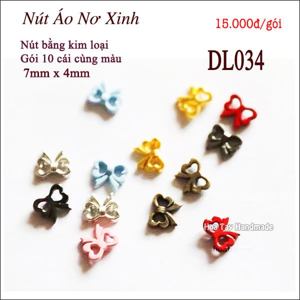 Nút áo Nơ Xinh - Phụ kiện làm đồ búp bê, thú bông DL034