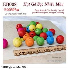 Hạt gỗ sọc cao cấp nhiều màu đường kính 20mm dùng trang trí phụ kiện thủ công EB008