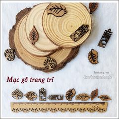 Mặt dây trang trí bằng gỗ - Nhãn gỗ hình Cây Sự Sống - Chiếc Lá EB011