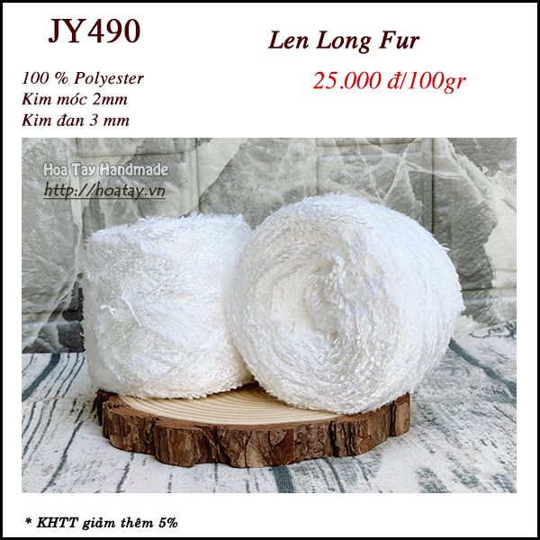 Len Long Fur Trắng JY490