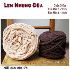 Len Nhung Đũa Sợi To Mịn Nhẹ - Hoàn Hảo Cho Đan Móc Thảm, Chăn, Mền, Khăn Sang Trọng và Ấm Áp