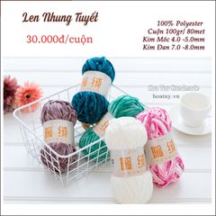 Len Nhung Tuyết - còn gọi là Nhung Chenille – Sợi Len Mềm Mịn, Dễ Đan Móc Cho Dự Án Thủ Công