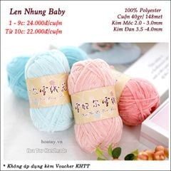 Len Nhung Baby - Nhung 2mm dùng đan móc thú bông, áo khoác , áo ghile cho bé