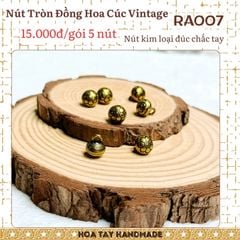 5 Nút Tròn Đồng Hoa Cúc Vintage RA007