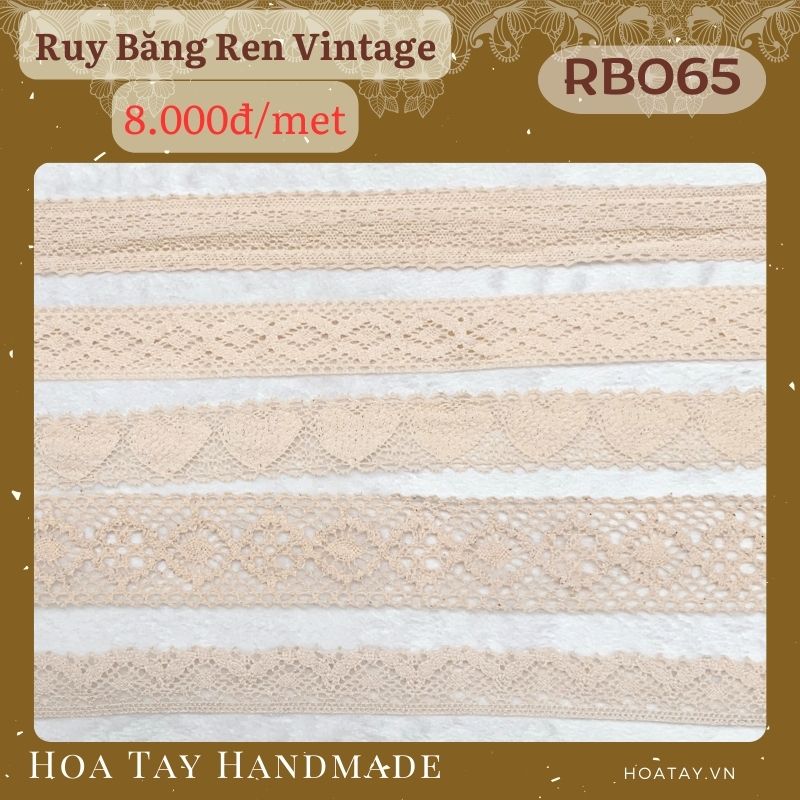 Ruy Băng Ren Vintage bản từ 3.5cm đến 5cm. RB065