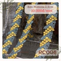 Ruy Băng Ren Thêu hoạ tiết Mimosa 2.5cm RC008
