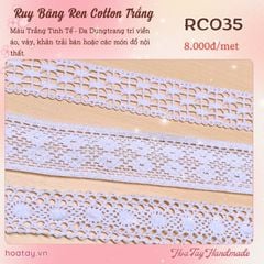 Dây Ren Cotton Trắng Tinh Tế  RC035- Phụ Kiện Trang Trí Thủ Công Mỹ Nghệ, May Váy Áo, Đồ Nội Thất, DIY Handmade