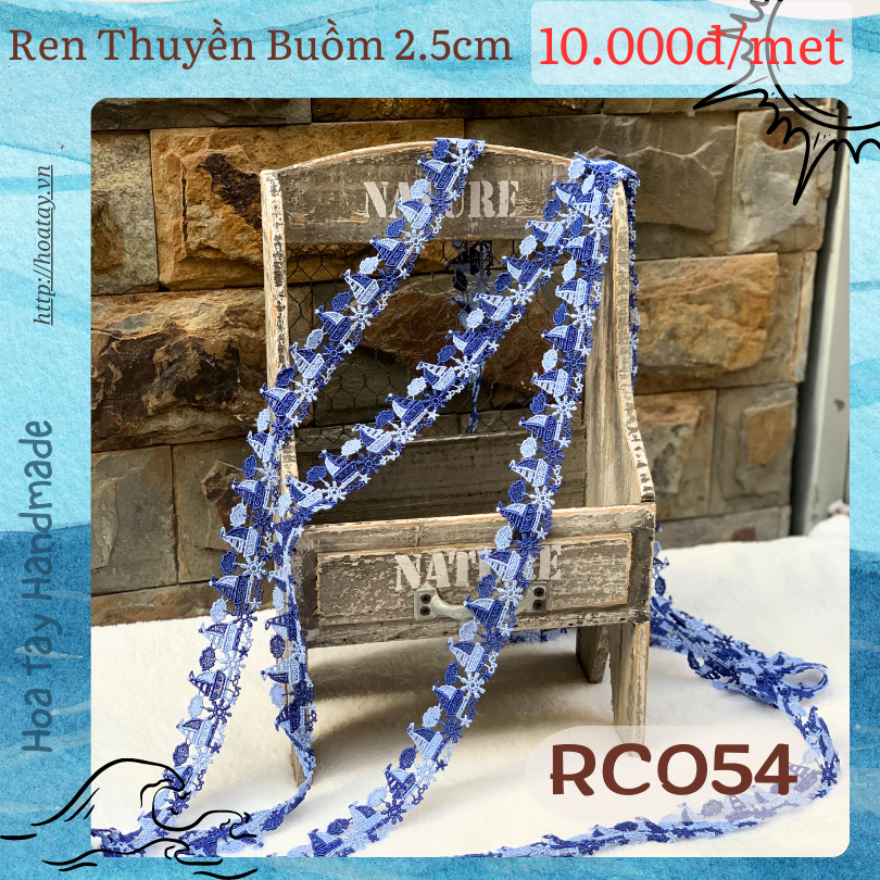 Ruy Băng Ren Thêu hoạ tiết Thuyền Buồm 2.5cm RC054 – Hoa Tay Handmade