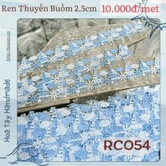 Ruy Băng Ren Thêu hoạ tiết Thuyền Buồm 2.5cm RC054