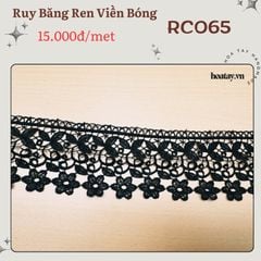 Ruy Băng Ren Viền chỉ bóng màu đen 7cm.  RC065